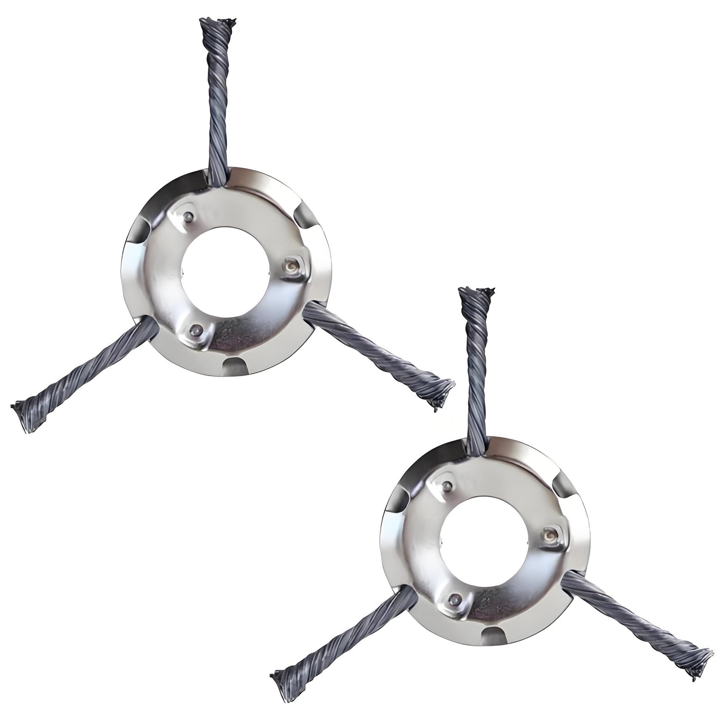 "Heavy-duty steel wire trimmer head for lawn and garden maintenance