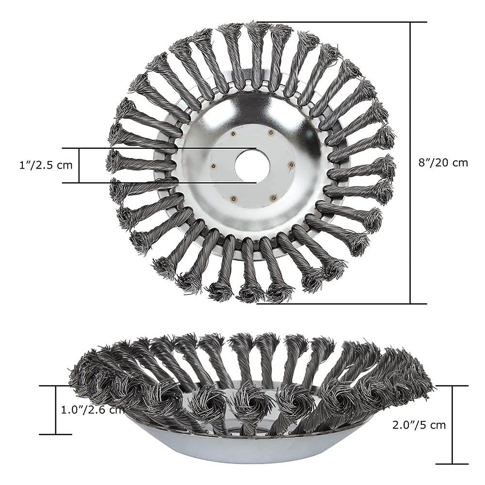 Steel Wire Brush Trimmer Head | 150mm/200mm - Fits 25.4mm Bore - BAPPKON Garden Store