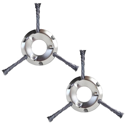 "Heavy-duty steel wire trimmer head for lawn and garden maintenance