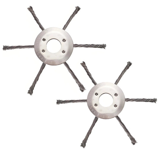 2-Pack Steel Wire Strimmer Head Fits 25.4mm Bore - Front View Product Photo