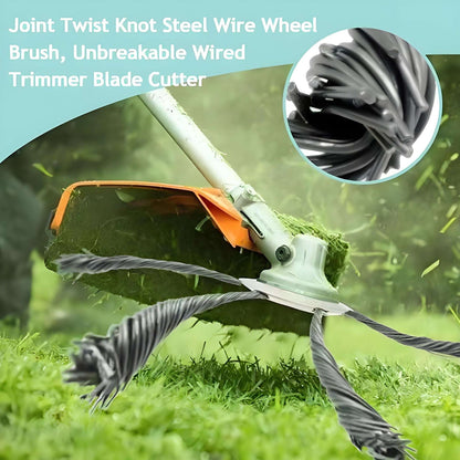 2Pack Steel Wire Grass Trimmer Head - Knotted Design, Universal Fit, Efficient Cutting