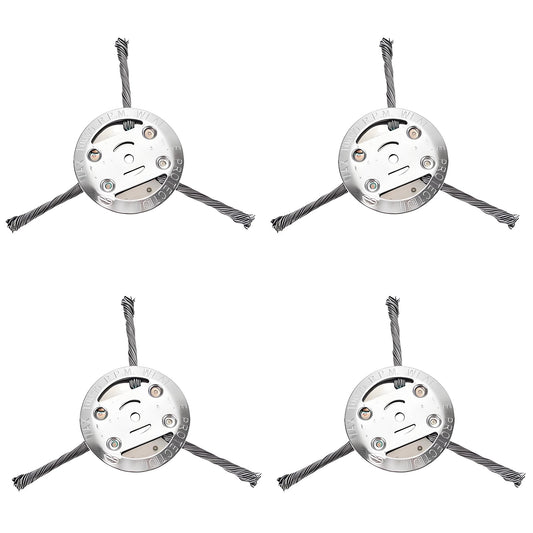 4-Pack Steel Wire Trimmer Head - 5.5mm Fit, 3/6 Blade Options