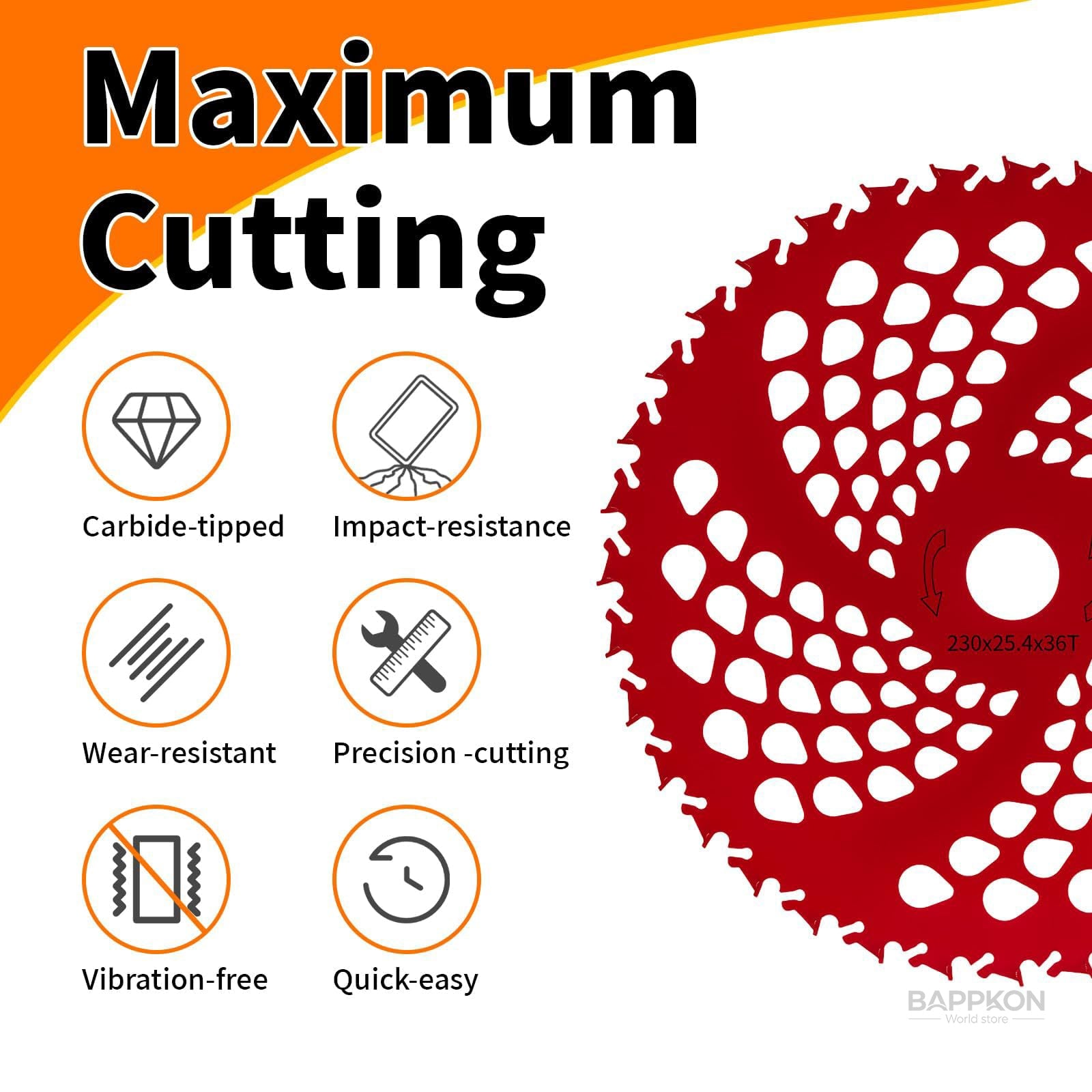 9 - Inch Carbide Brush Cutter Blades | Universal Fit - BAPPKON Garden Store