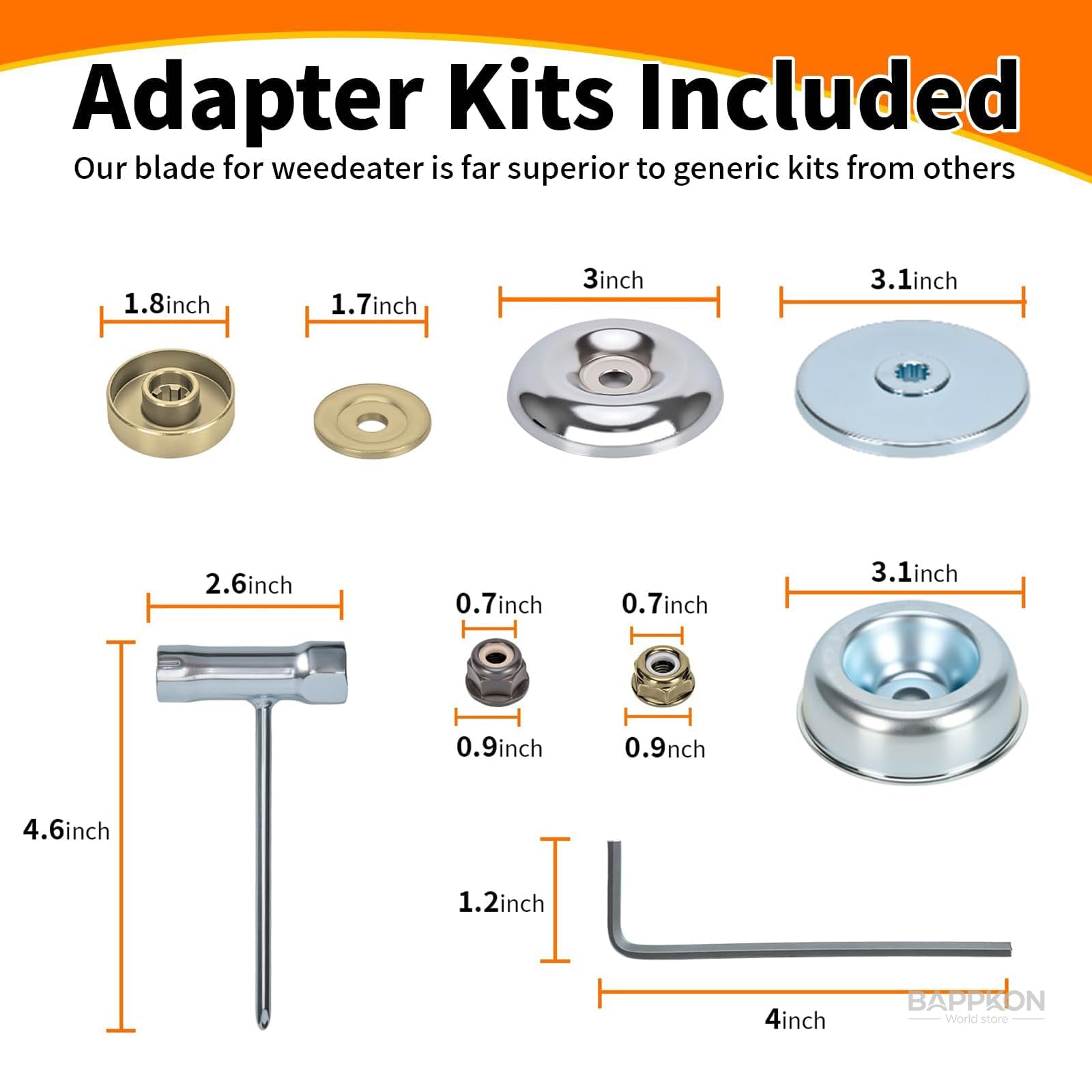 9 - Inch Carbide Brush Cutter Blades | Universal Fit - BAPPKON Garden Store