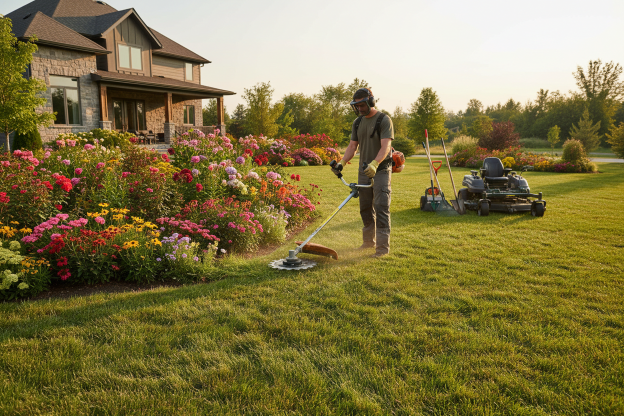 大草坪修剪场景