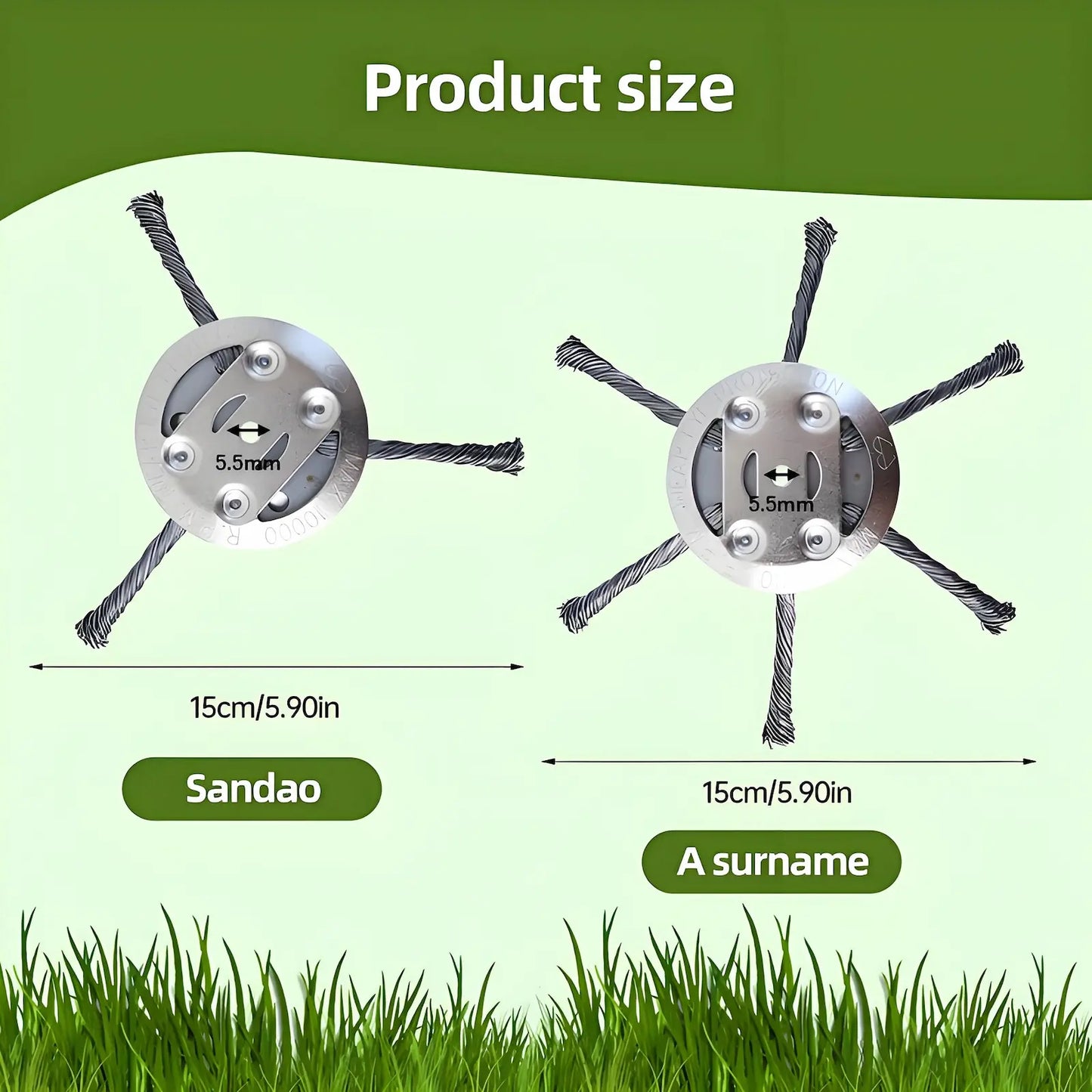 Heavy Duty Steel Wire Trimmer Head for Electric Weeder 5.5mm Bore