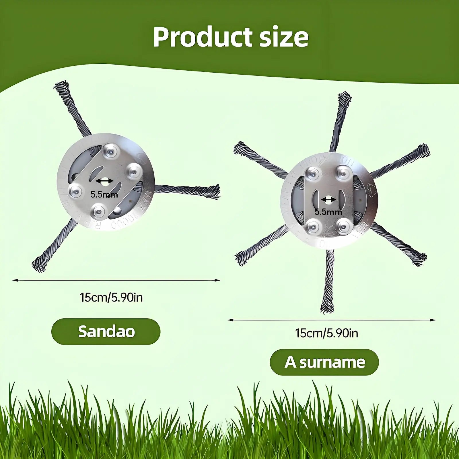 Heavy Duty Steel Wire Trimmer Head for Electric Weeder 5.5mm Bore