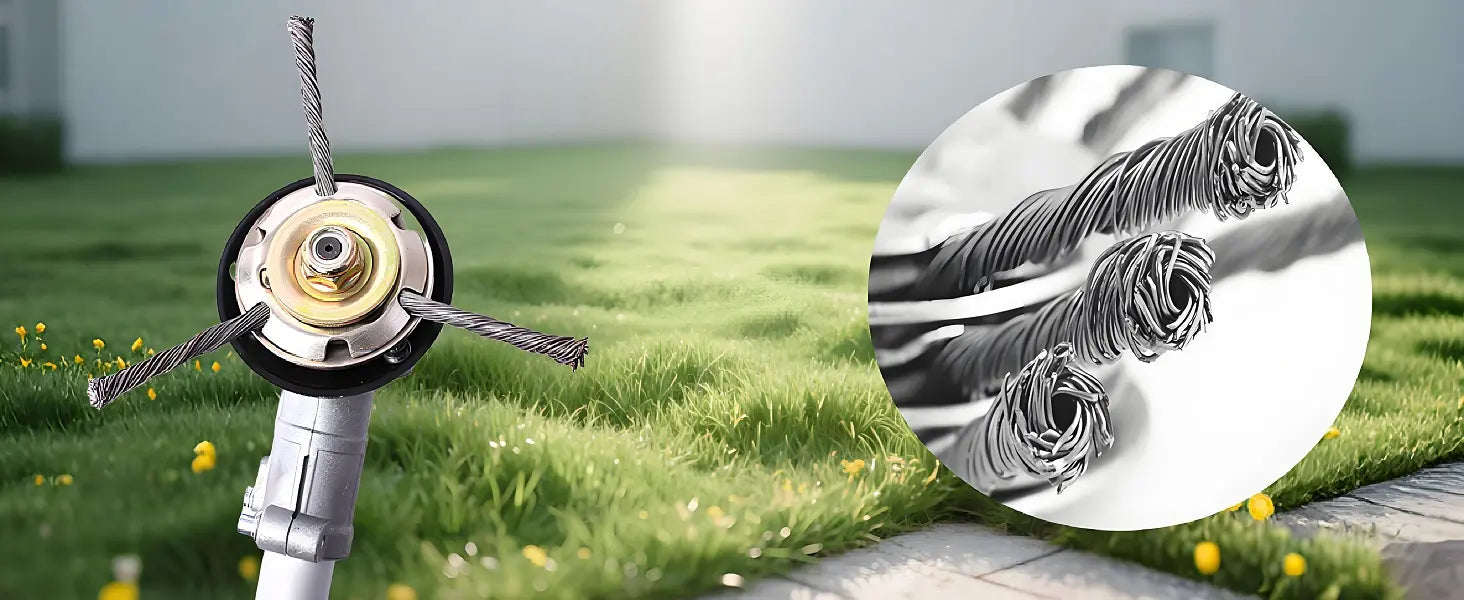 Heavy Duty Steel Wire Trimmer Head for Lawn Care - Cuts Through Tough Weeds and Overgrown Grass