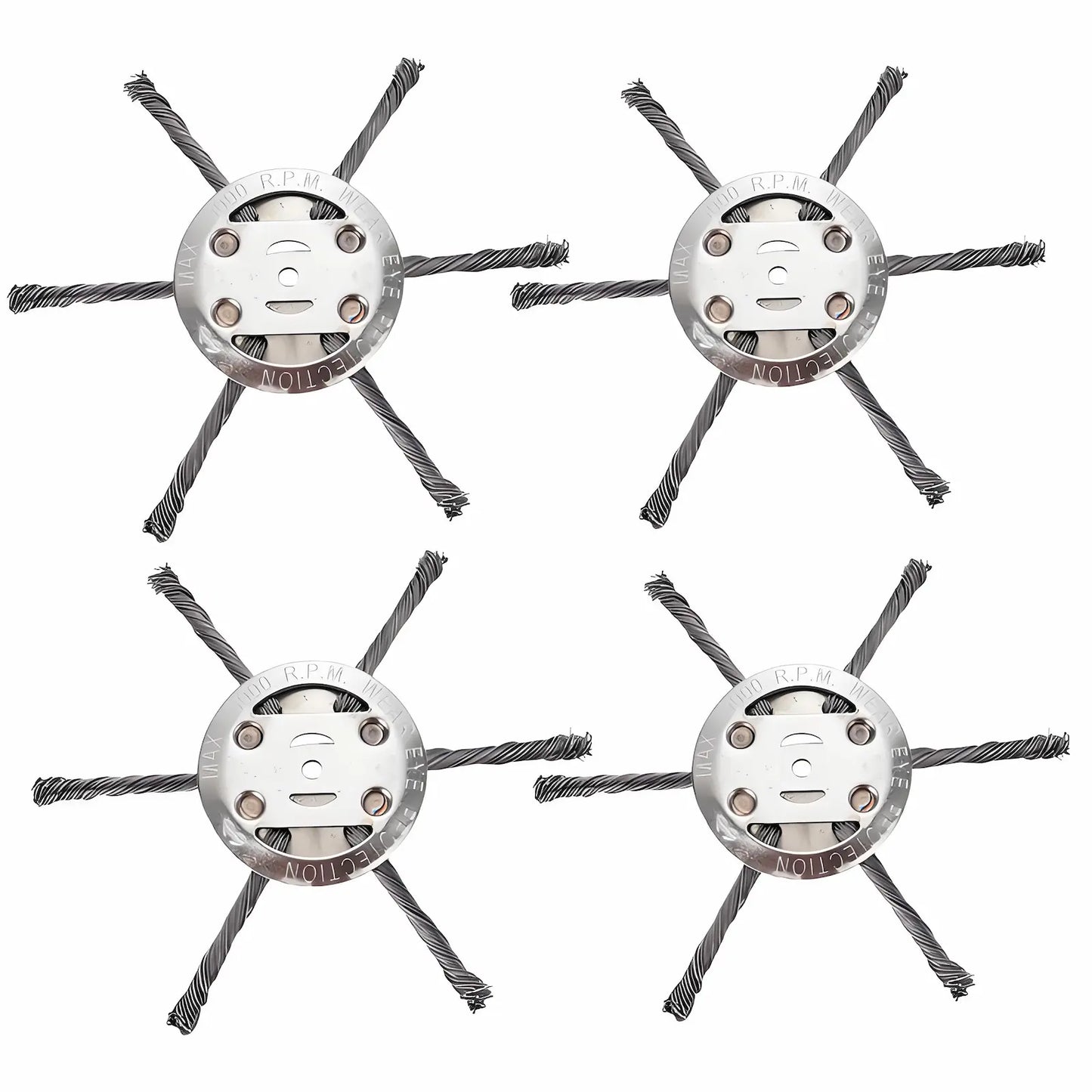 Knotted Steel Wire Grass Trimmer Head 4-Pack High Tensile