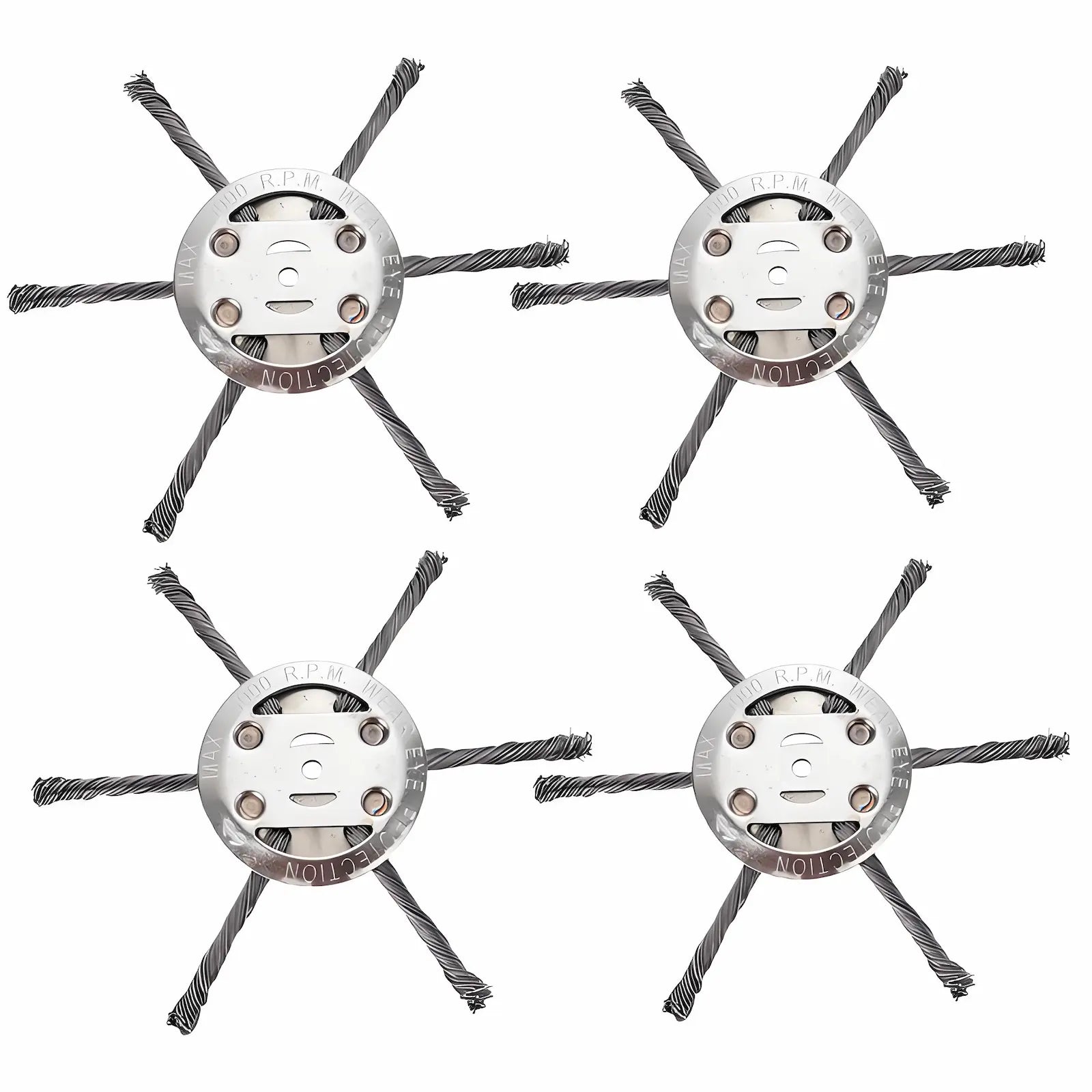 Knotted Steel Wire Grass Trimmer Head 4-Pack High Tensile