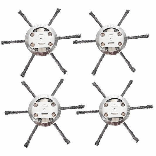 Knotted Steel Wire Grass Trimmer Head 4-Pack High Tensile