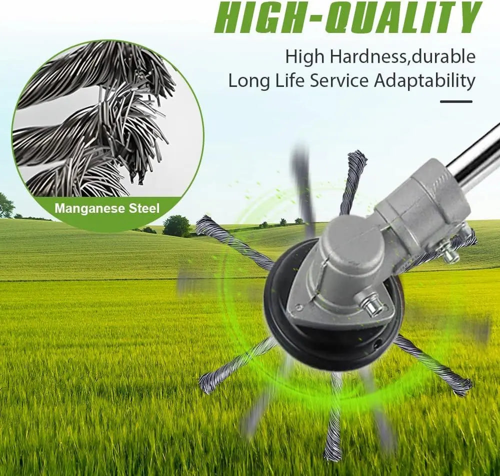 Steel Wire Trimmer Head Fits 5.5mm Bore Electric Weeder