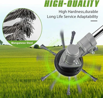 Steel Wire Trimmer Head Fits 5.5mm Bore Electric Weeder