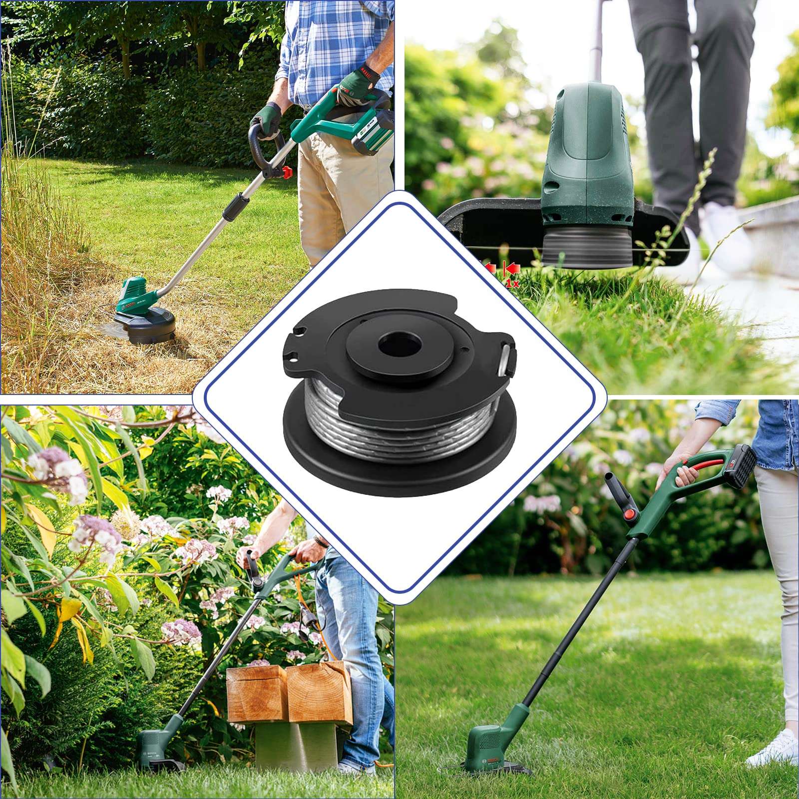 Auto - Feed Strimmer Spool 6 - Pack | 1.6mm Replacement Line (Compatible with Bosch ART 23/26) - BAPPKON Garden Store