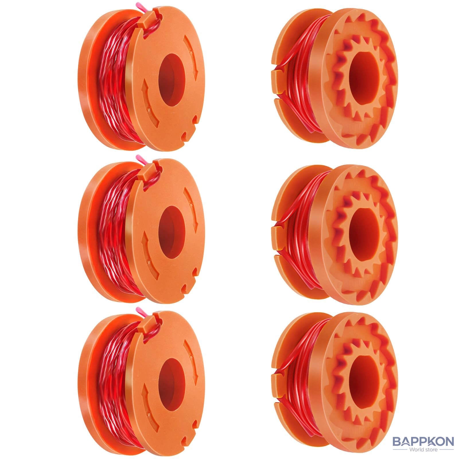 Auto - Feed Strimmer Spool 6 - Pack (Compatible with Worx WG150 & McGregor MCT2X1825) - BAPPKON Garden Store