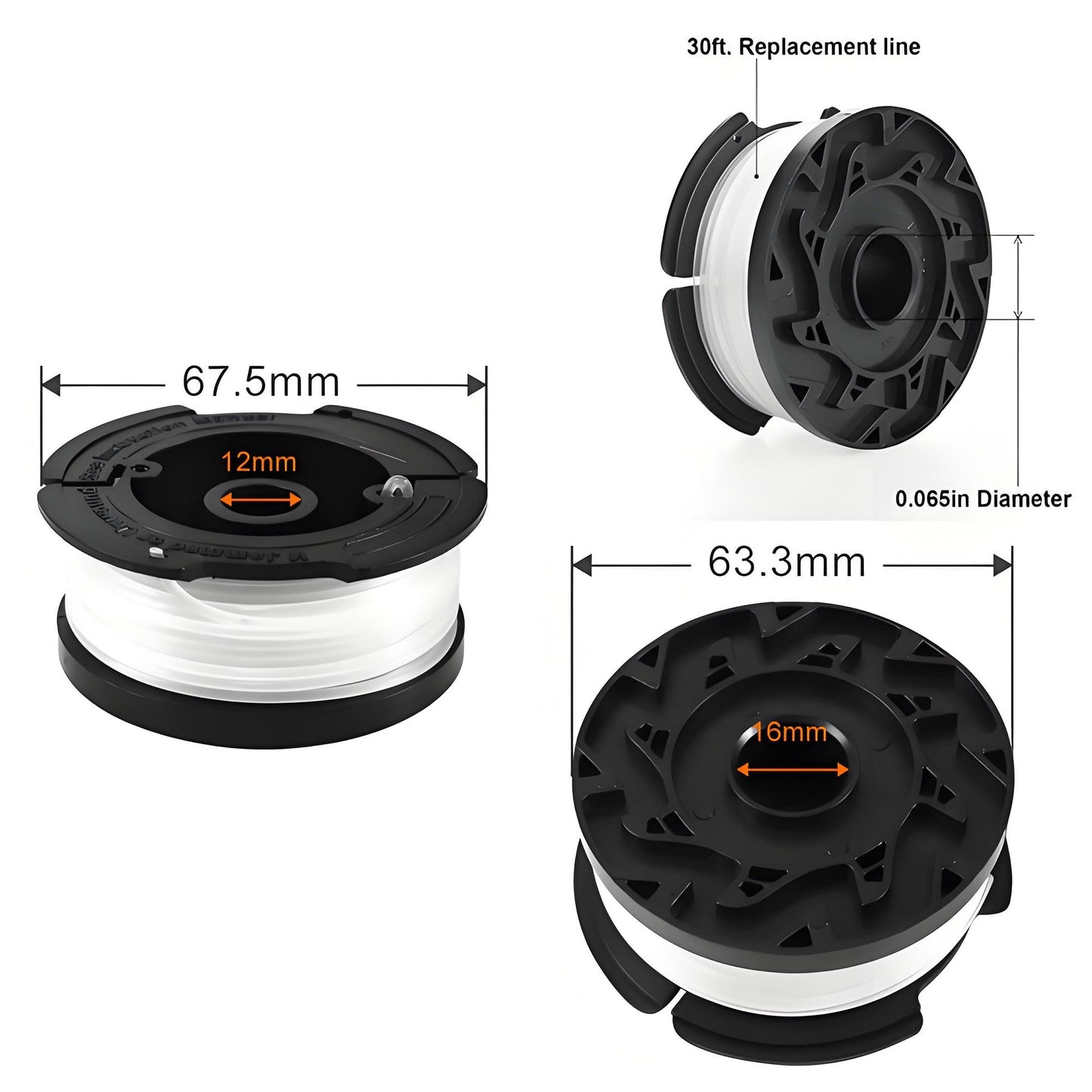 Autofeed Strimmer Spool 1.6mm Line | 4 or 6 Pack (Compatible with Black & Decker GL/GLC) - BAPPKON Garden Store