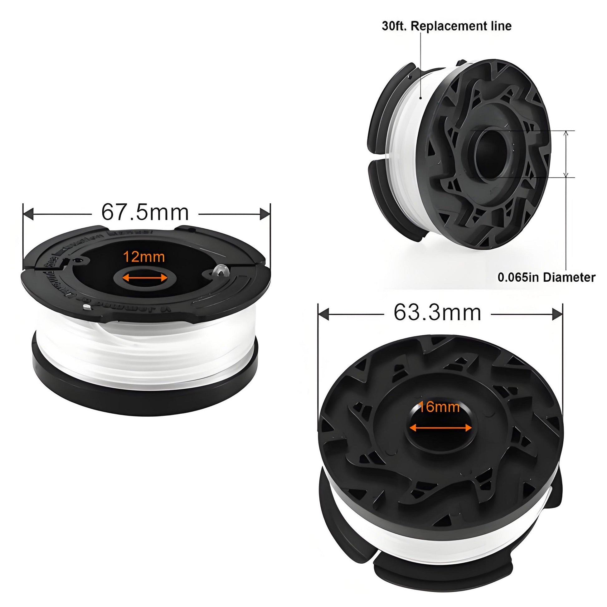 Autofeed Strimmer Spool 1.6mm Line | 4 or 6 Pack (Compatible with Black & Decker GL/GLC) - BAPPKON Garden Store