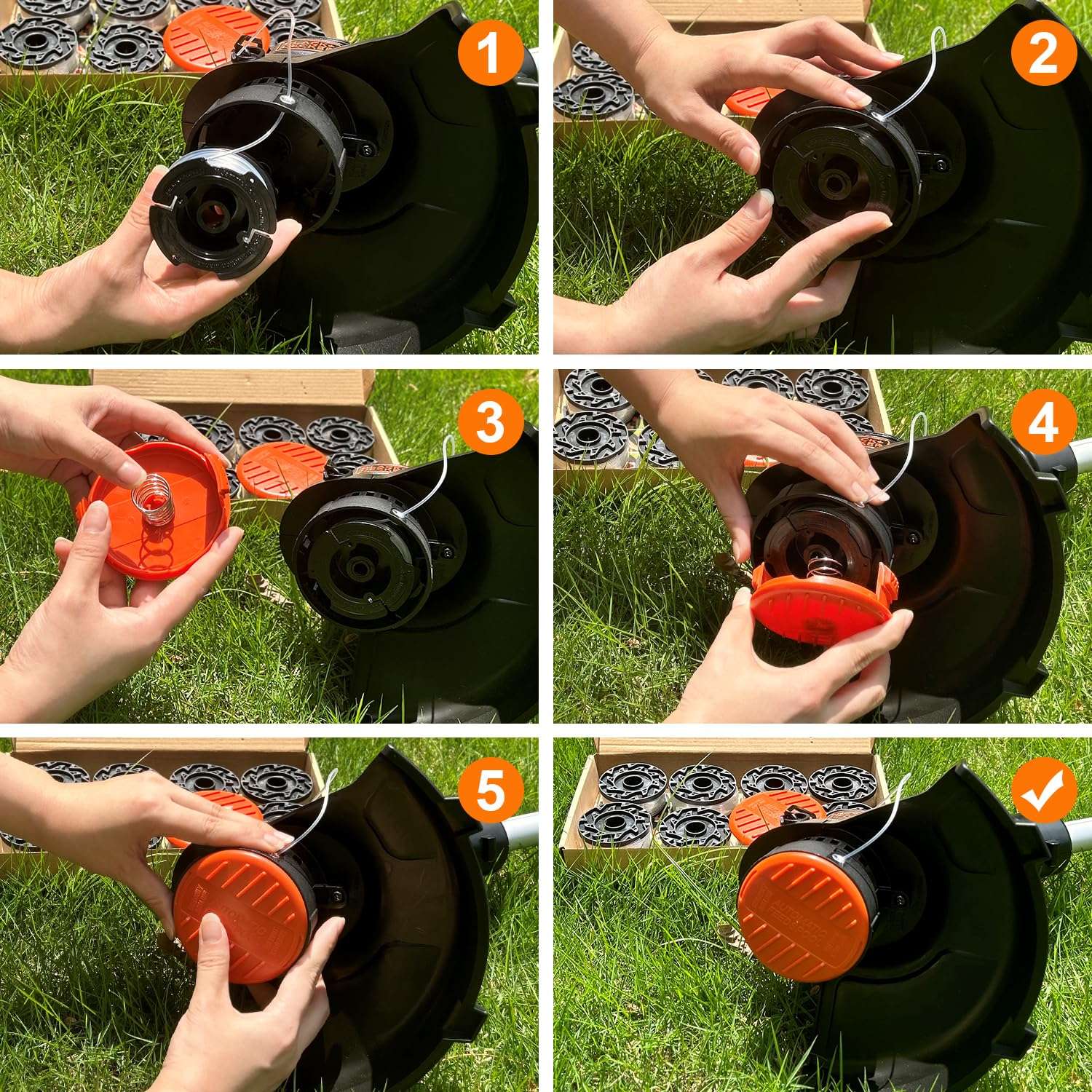 Autofeed Strimmer Spool 1.6mm Line | 4 or 6 Pack (Compatible with Black & Decker GL/GLC) - BAPPKON Garden Store