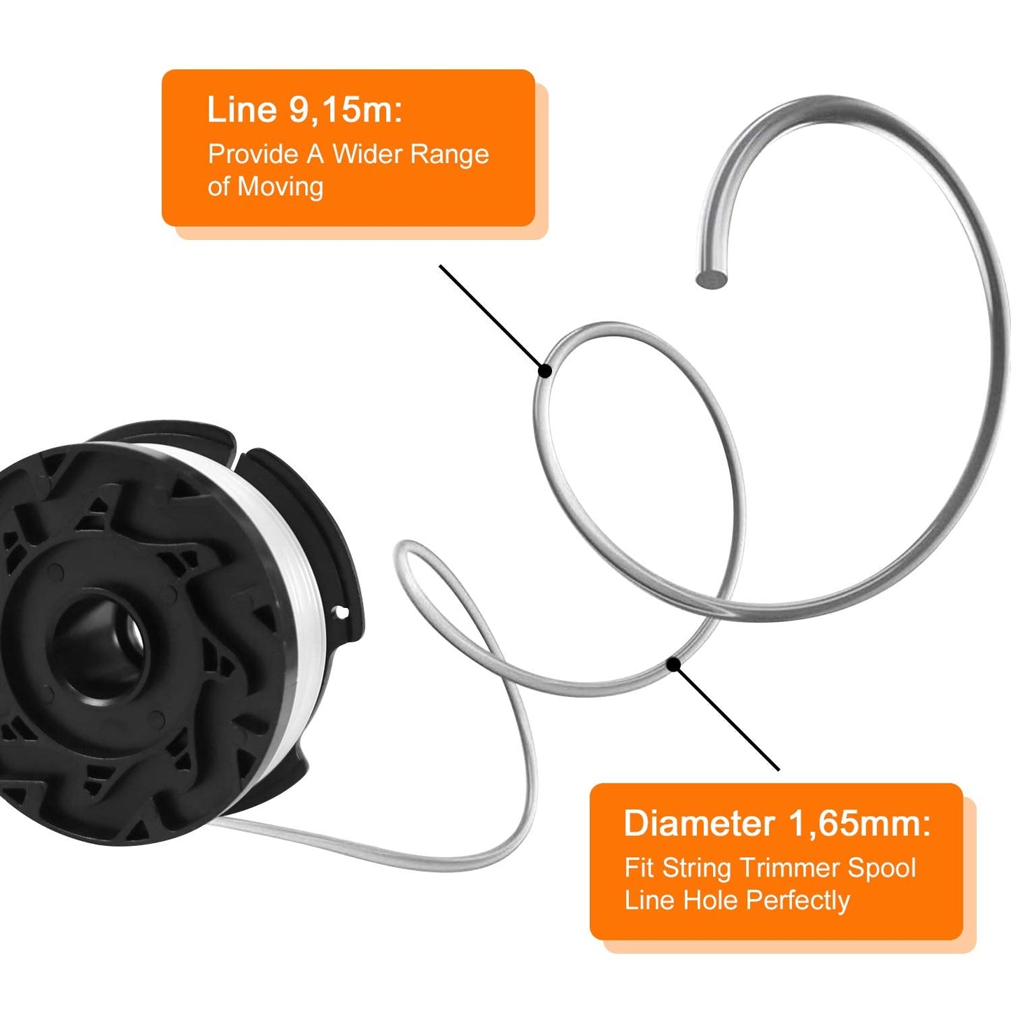 Autofeed Strimmer Spool 1.6mm Line | 4 or 6 Pack (Compatible with Black & Decker GL/GLC) - BAPPKON Garden Store