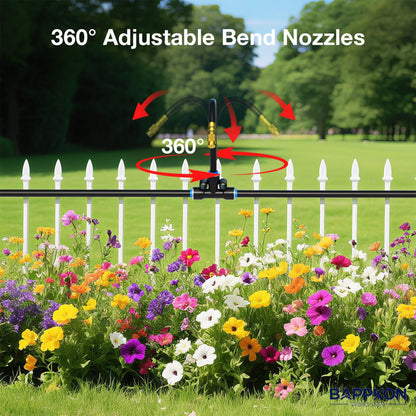 BAPPKON 360° Drip Irrigation Kit - 16 Nozzles, 100ft Auto Watering System - BAPPKON Garden Store