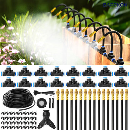BAPPKON 360° Drip Irrigation Kit - 16 Nozzles, 100ft Auto Watering System - BAPPKON Garden Store