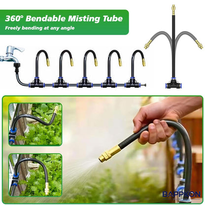 BAPPKON 360° Drip Irrigation Kit - 16 Nozzles, 100ft Auto Watering System - BAPPKON Garden Store