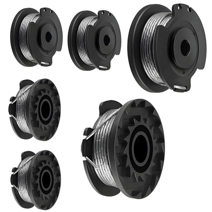 Bosch-compatible auto feed strimmer spool 6-pack with 1.6mm nylon line
