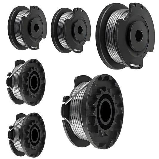 Bosch-compatible auto feed strimmer spool 6-pack with 1.6mm nylon line
