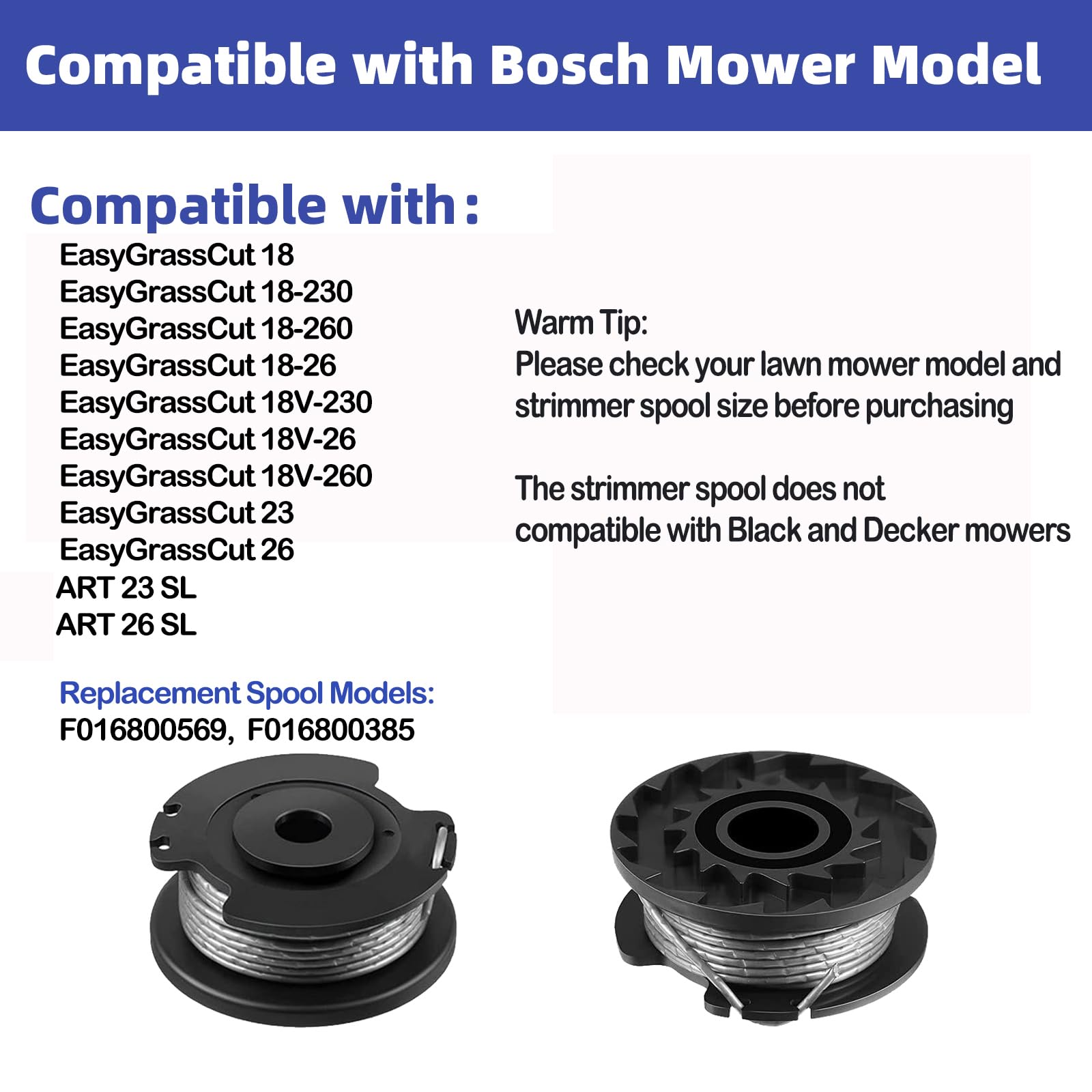Close-up view of Bosch strimmer spool showing auto-feed mechanism
