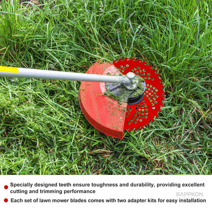 Brush Cutter Blade Combo 9" & 10" | Carbide Tipped with Universal Adapter Kit - BAPPKON Garden Store