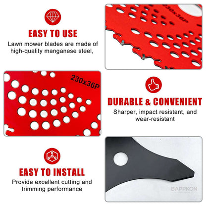 Brush Cutter Blade Combo 9" & 10" | Carbide Tipped with Universal Adapter Kit - BAPPKON Garden Store