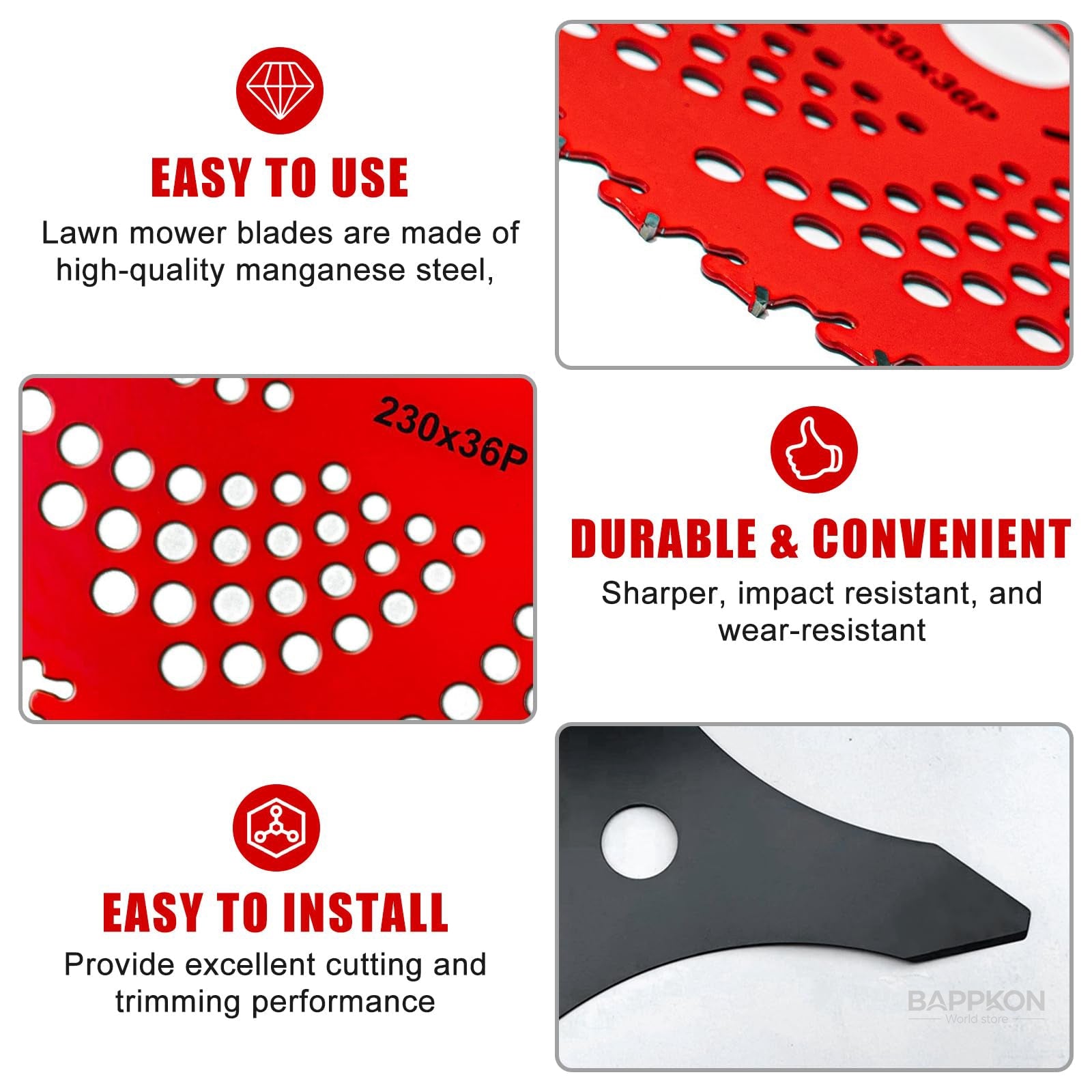 Brush Cutter Blade Combo 9" & 10" | Carbide Tipped with Universal Adapter Kit - BAPPKON Garden Store