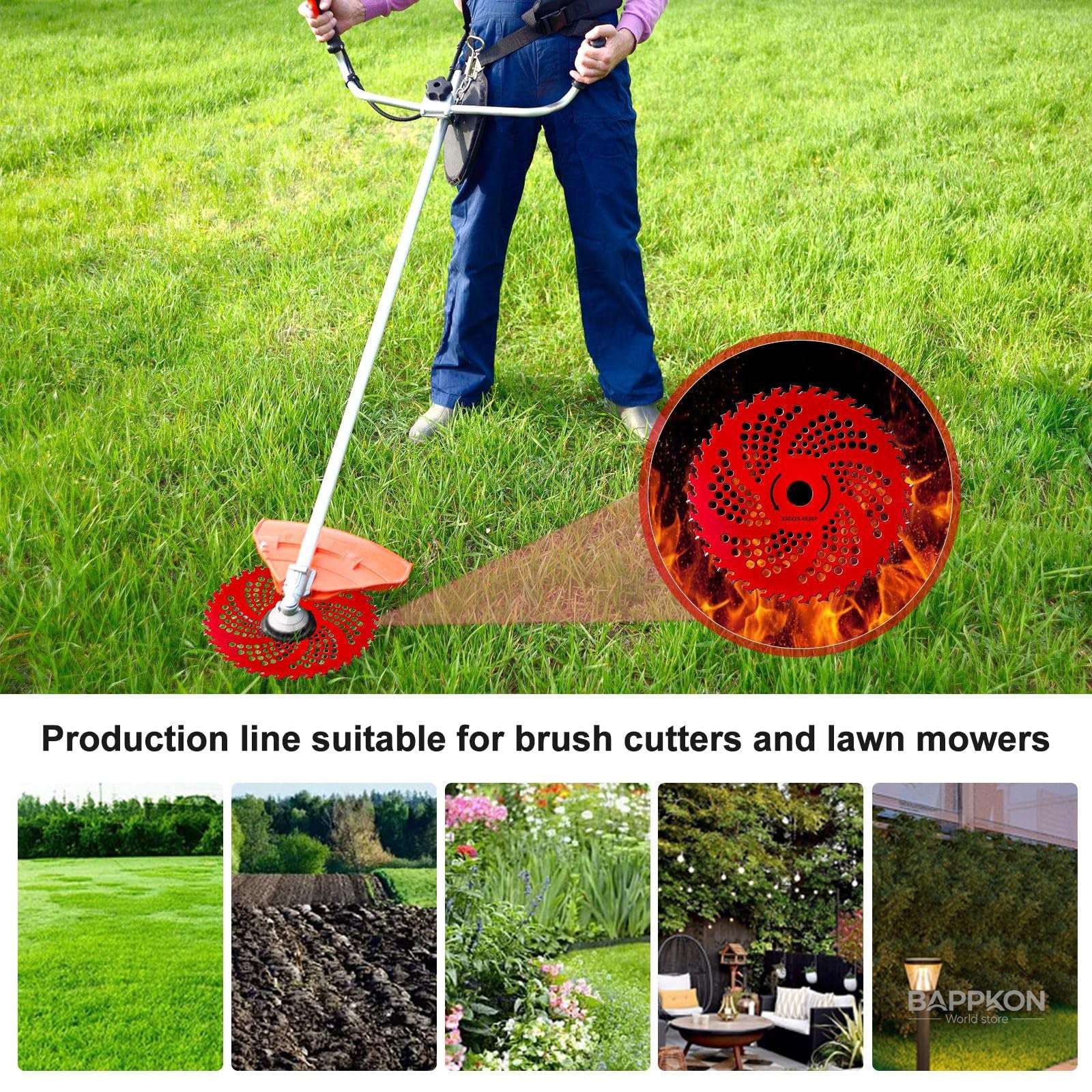 Brush Cutter Blade Combo 9" & 10" | Carbide Tipped with Universal Adapter Kit - BAPPKON Garden Store