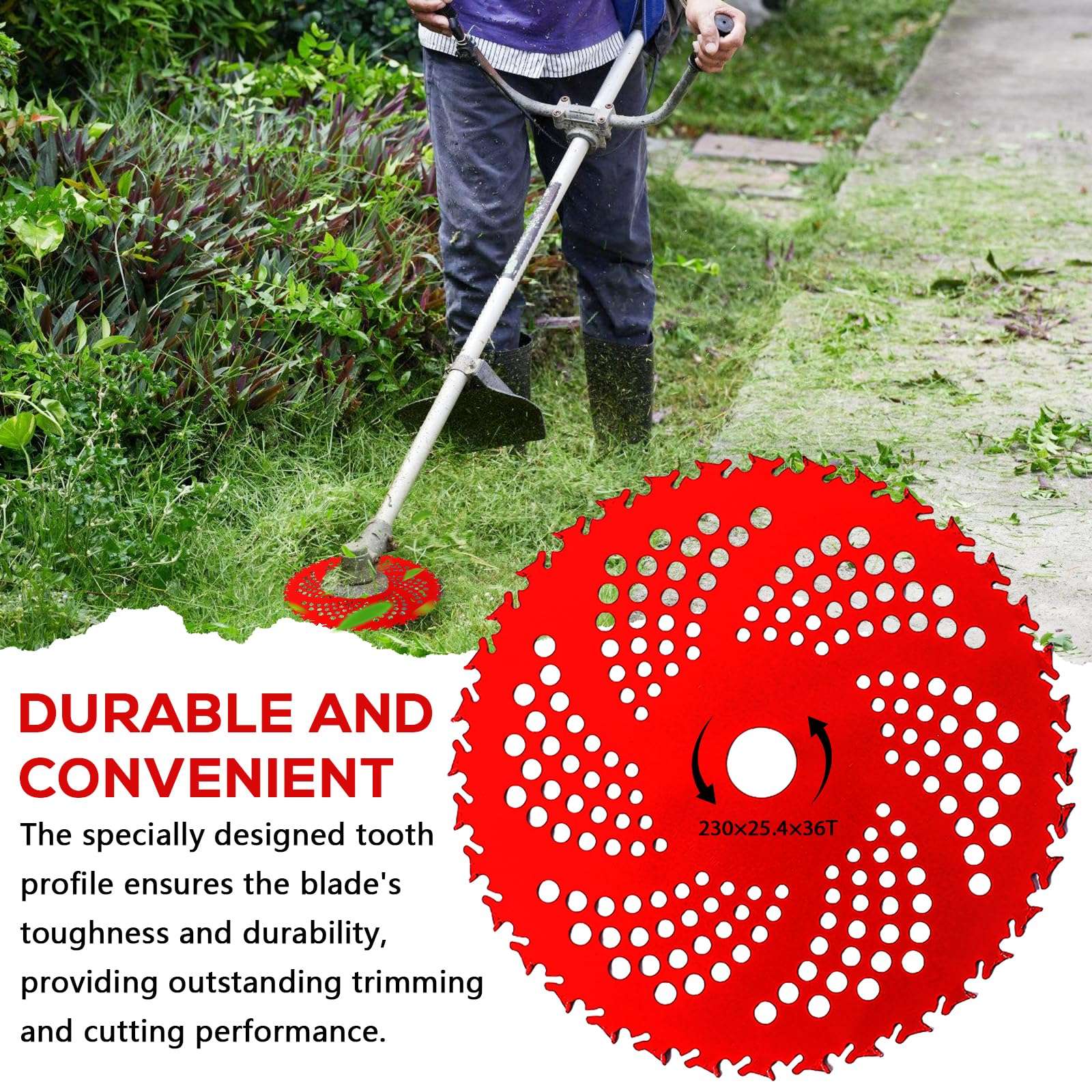 Carbide Brush Cutter Blades 2 - Pack | 9" 36 - Tooth with Adapter Kit - BAPPKON Garden Store