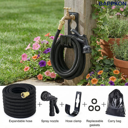Expandable Garden Hose Pipe with 7 - Function Spray Nozzle & Anti - Leak Latex Core - BAPPKON Garden Store