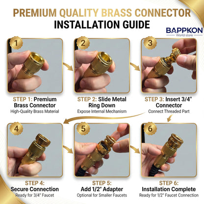 Expandable Garden Hose Pipe with 7 - Function Spray Nozzle & Anti - Leak Latex Core - BAPPKON Garden Store