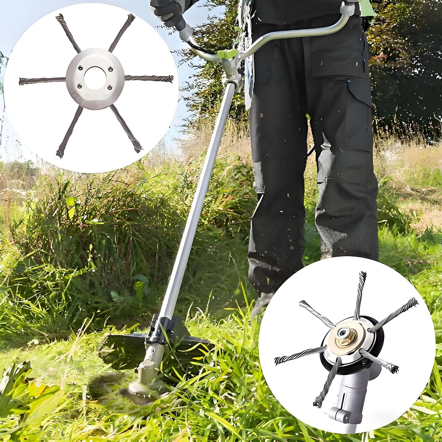 2Pack Steel Wire Grass Trimmer Head - Knotted Design, Universal Fit, Efficient Cutting