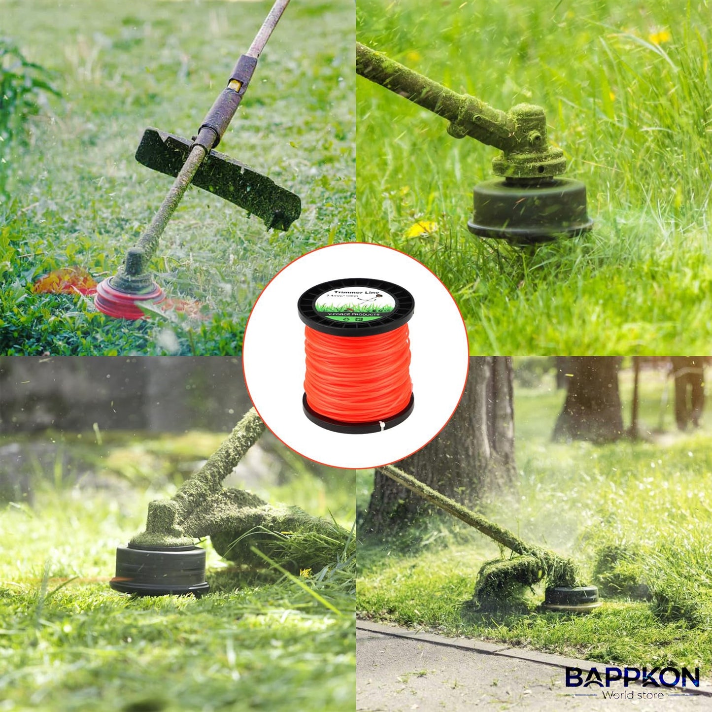 Heavy - Duty 2.4mm Trimmer Line 100m | Round Nylon Strimmer Wire - Universal Fit - BAPPKON Garden Store