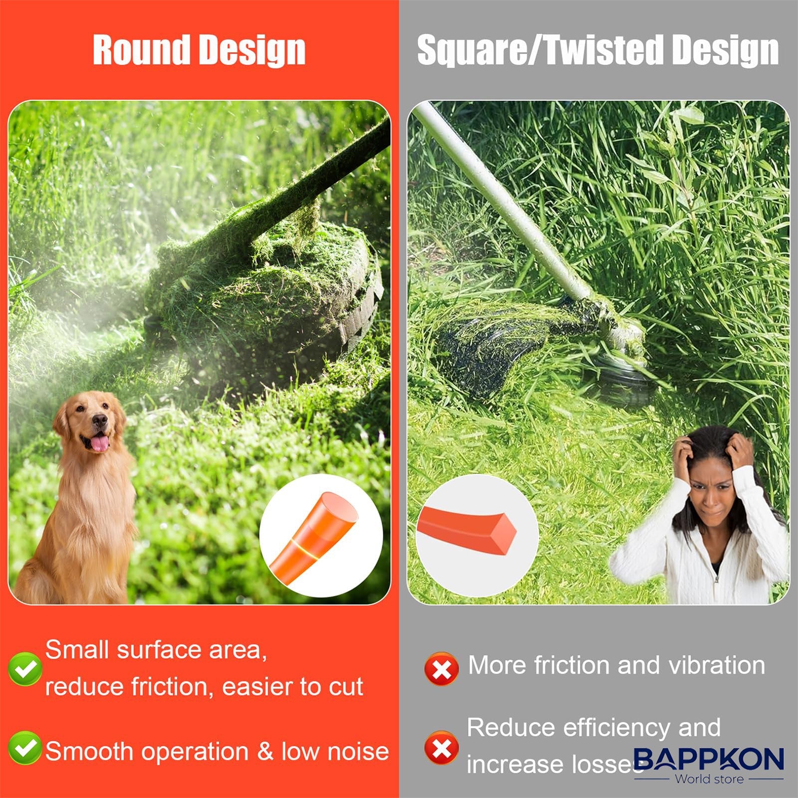 Heavy - Duty 2.4mm Trimmer Line 100m | Round Nylon Strimmer Wire - Universal Fit - BAPPKON Garden Store