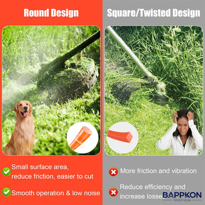 Heavy - Duty 2.4mm Trimmer Line 100m | Round Nylon Strimmer Wire - Universal Fit - BAPPKON Garden Store