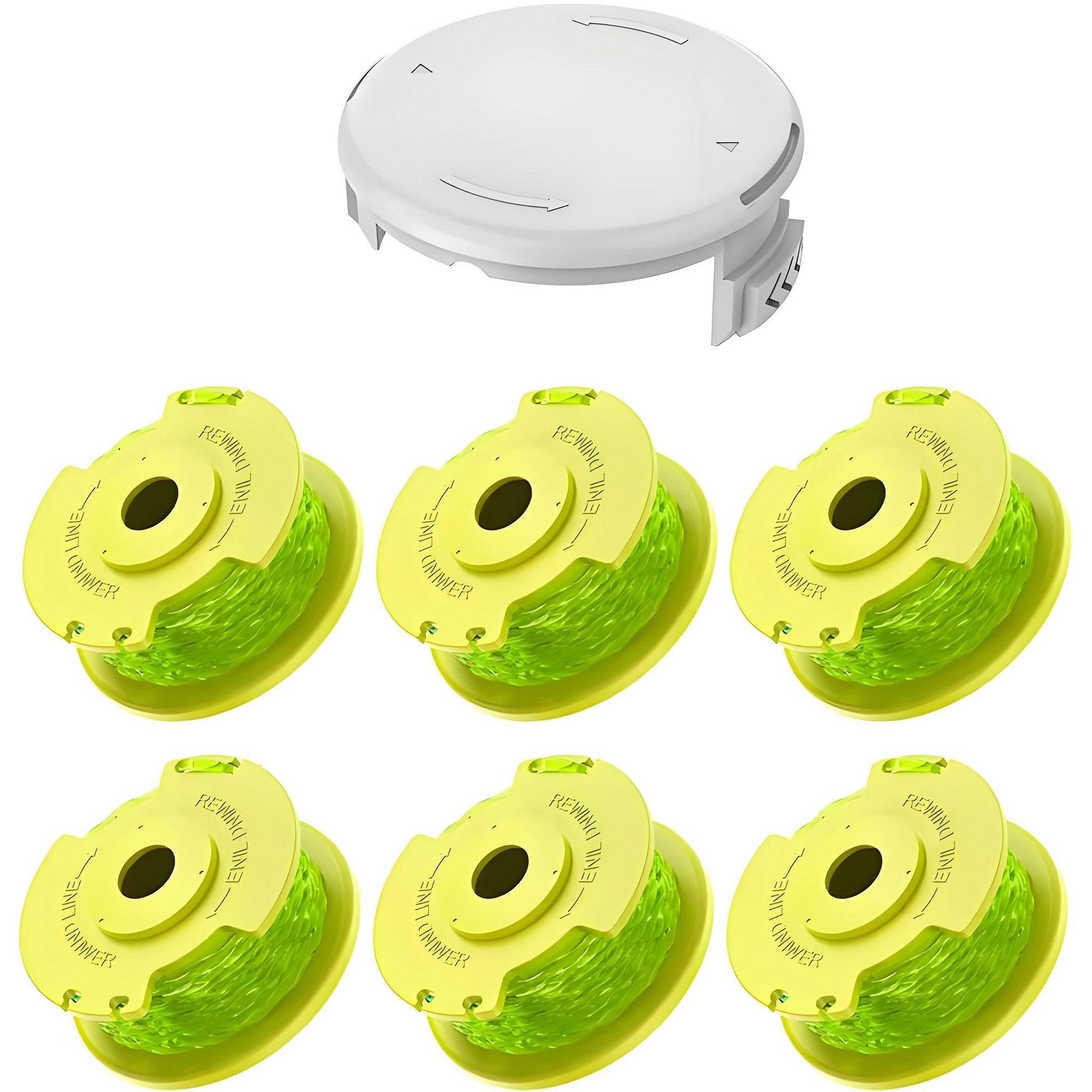 Pre - Wound Strimmer Spool 6 - Pack |0.080" Twisted Line (Compatible with Ryobi One+ 18V/24V/40V) - BAPPKON Garden Store