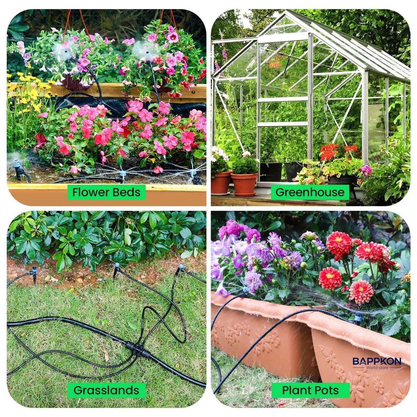 Quick - Connect Drip Irrigation Kit | Automatic Watering System for Garden & Greenhouse - BAPPKON Garden Store
