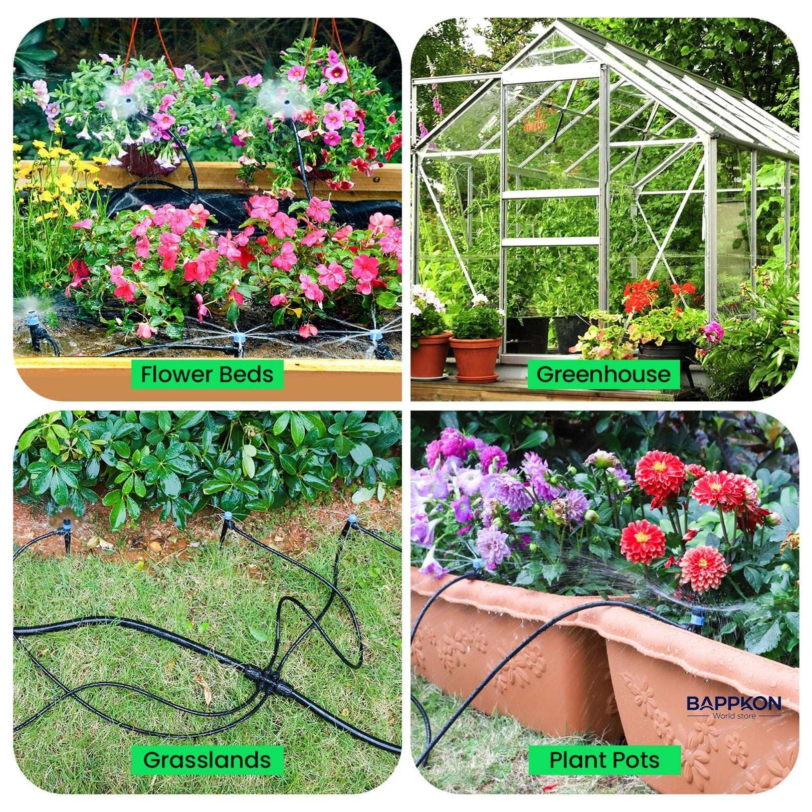 Quick - Connect Drip Irrigation Kit | Automatic Watering System for Garden & Greenhouse - BAPPKON Garden Store