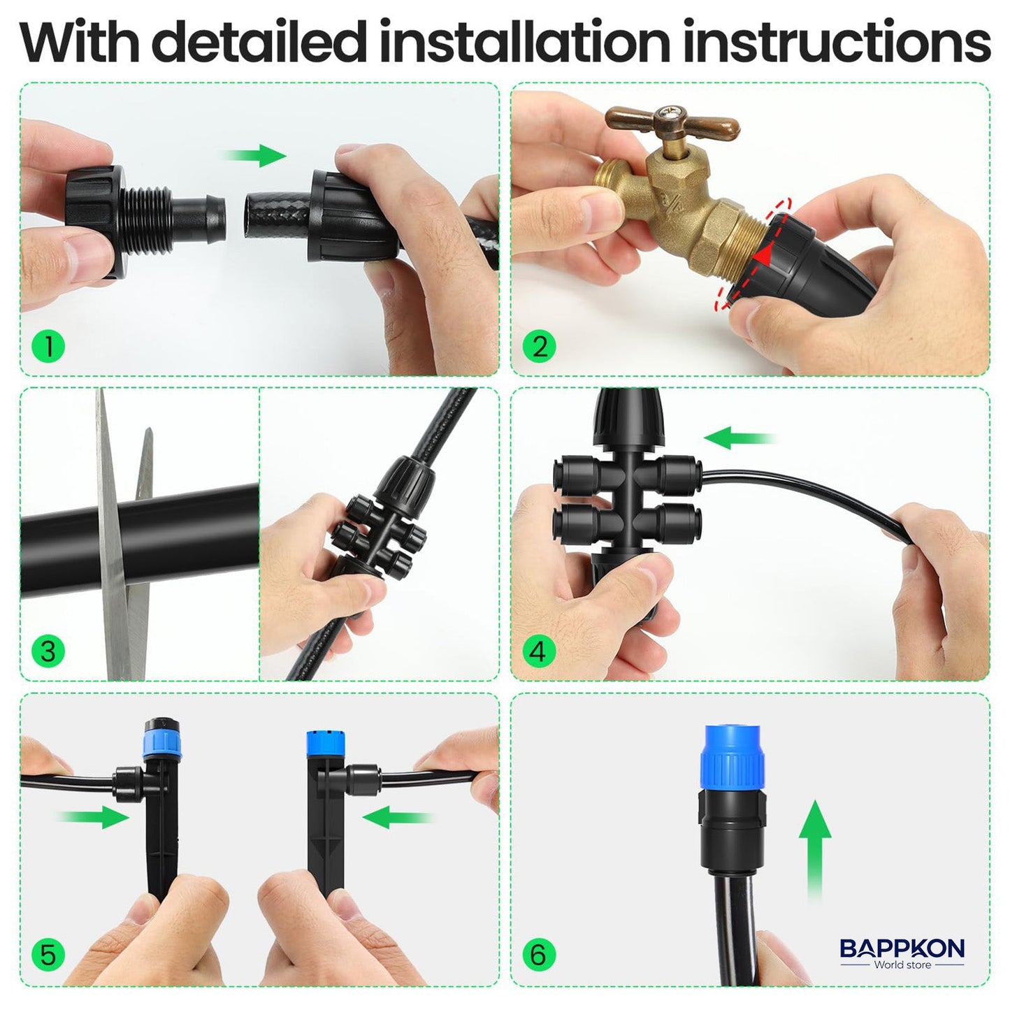 Quick - Connect Drip Irrigation Kit | Automatic Watering System for Garden & Greenhouse - BAPPKON Garden Store