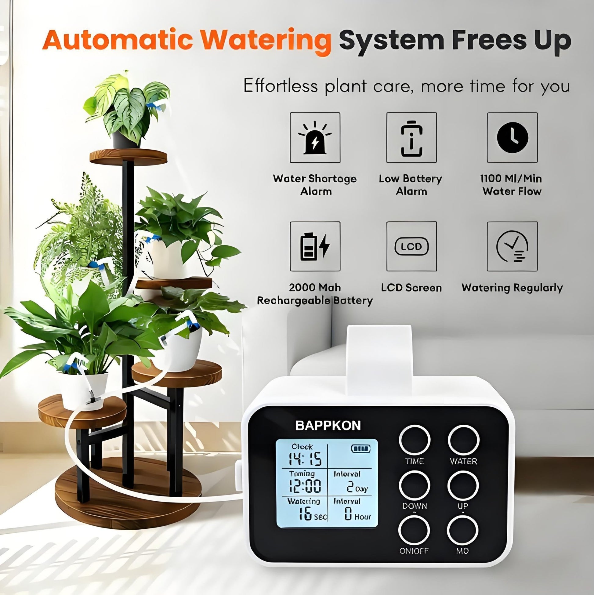 Smart Automatic Plant Waterer with Humidity Detection Timer - BAPPKON Garden Store