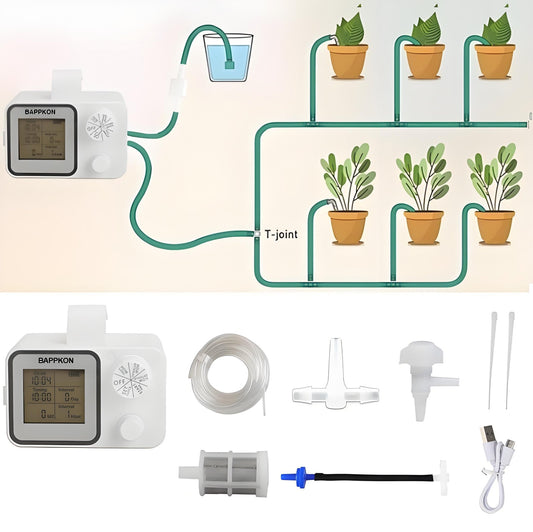 Smart Irrigation System - Programmable Drip Timer for 15 Plants | IPX4 Waterproof - BAPPKON Garden Store