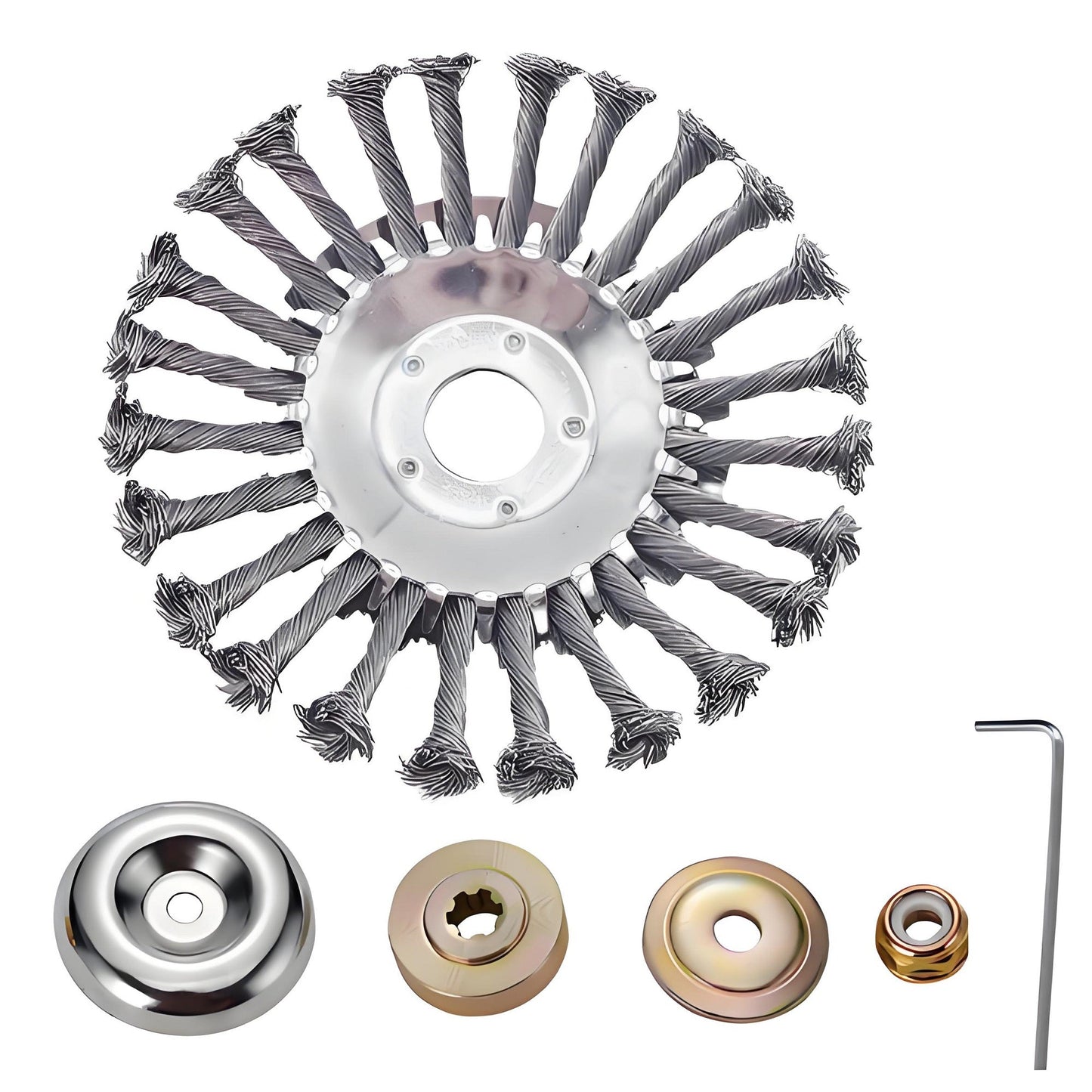 Steel Wire Brush Trimmer Head | 150mm/200mm - Fits 25.4mm Bore - BAPPKON Garden Store