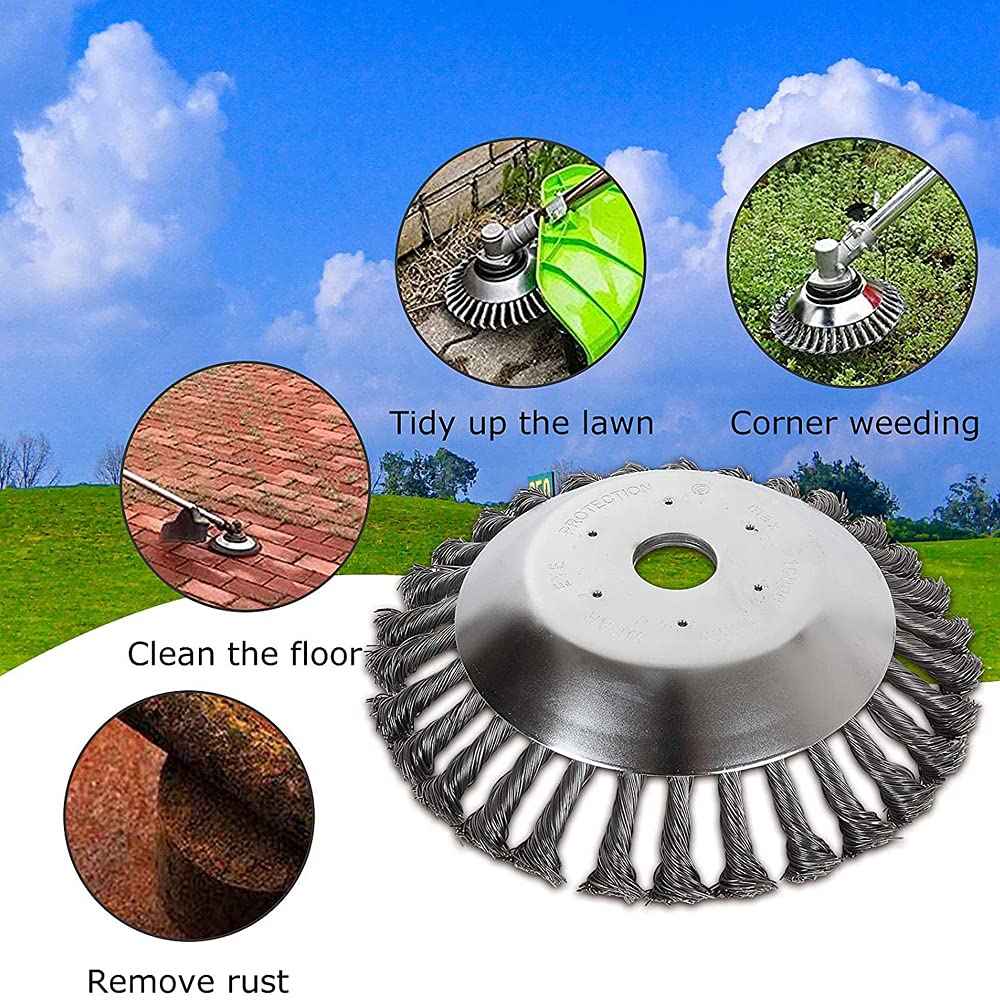 Steel Wire Brush Trimmer Head | 150mm/200mm - Fits 25.4mm Bore - BAPPKON Garden Store