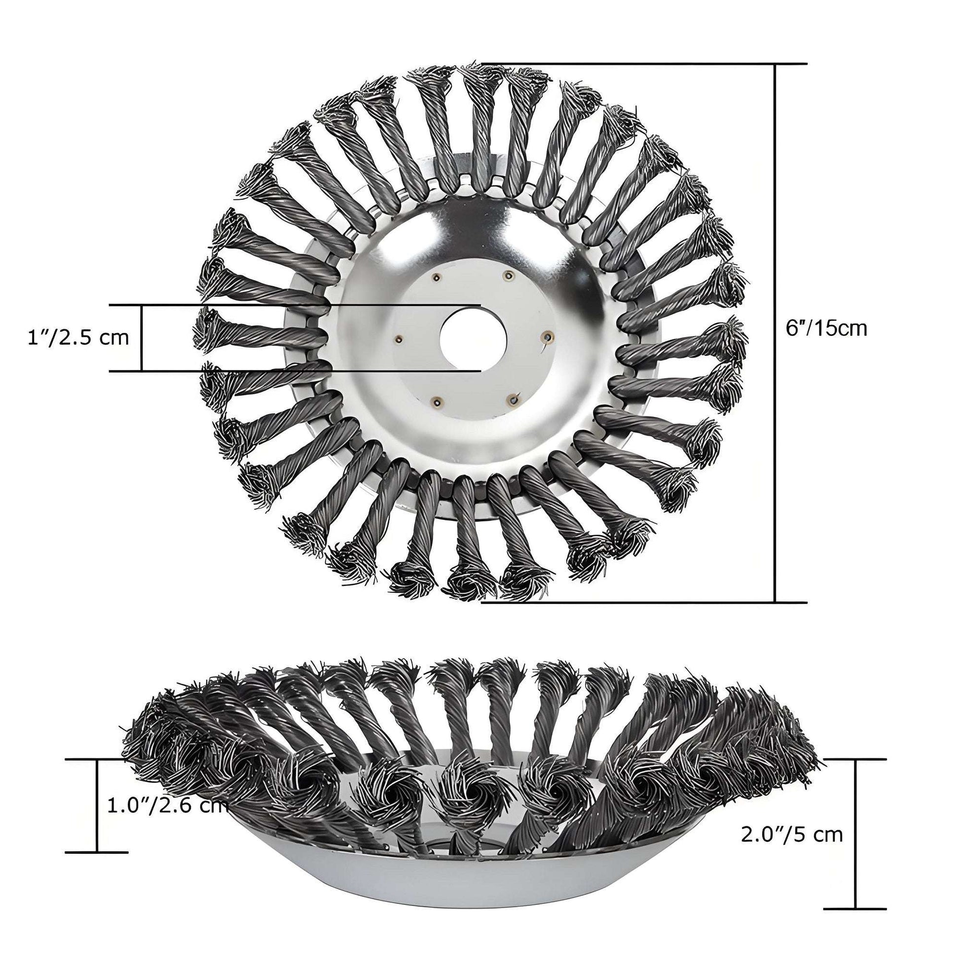Steel Wire Brush Trimmer Head | 150mm/200mm - Fits 25.4mm Bore - BAPPKON Garden Store