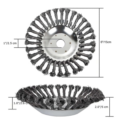 Steel Wire Brush Trimmer Head | 150mm/200mm - Fits 25.4mm Bore - BAPPKON Garden Store
